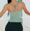 React LUXE Rumple Sports Crop - Mint Green