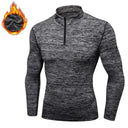 Lovmove Plus Velvet Zipper Base Long Sleeve Spandex Top for Men