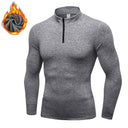 Lovmove Plus Velvet Zipper Base Long Sleeve Spandex Top for Men