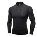 Lovmove Plus Velvet Zipper Base Long Sleeve Spandex Top for Men