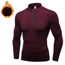 Lovmove Plus Velvet Zipper Base Long Sleeve Spandex Top for Men