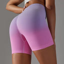 High Waist Gym Shorts Seamless Women Scrunch Butt Workout Shorts Breathable Cycling Yoga Shorts Fitness Push Up Gradient Shorts
