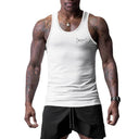 Top Selling Fitness Summer Mens Mesh Quick Dry Tank  Gym Work Vest TShirt Slim 2023 Training Sleeveless Singlets