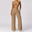 Women Tracksuit 2PCS Yoga Set Ribbed Workout Sportswear Gym Clothing