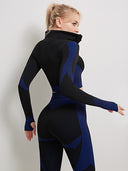 React MOMENTUM Zip Crop - Sapphire/Black