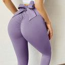React LUXE Scrunch Bow Legging - Purple