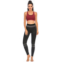 React SUPER Seamless Crossed Sports Crop - Red Wine
